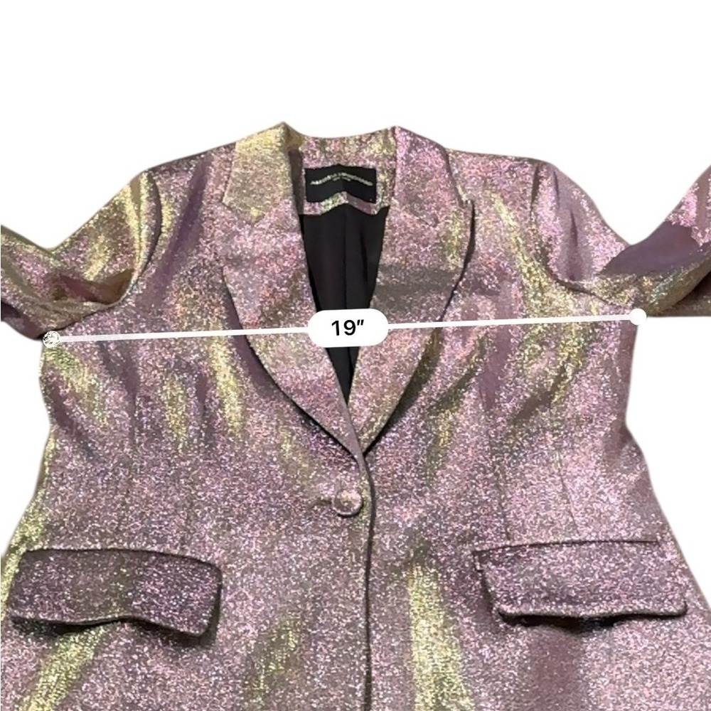 Amanda Uprichard‎ Metallic Blazer Size Large Purple Aldridge Haze Partywear - Picture 8 of 9